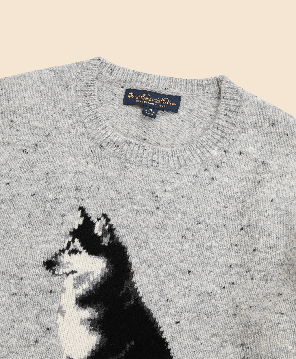 メリノウール　ドネガル　ハスキーインターシャ　クルーネックセーター3