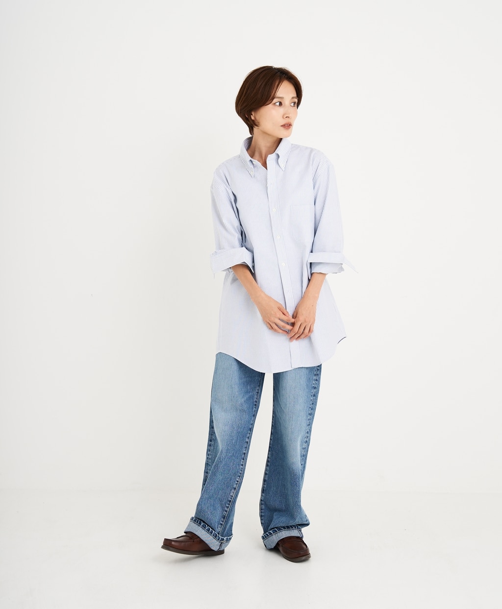 【BD125周年プリント対象メンズドレスシャツ】 スーピマコットン ブロードクロス クラシックストライプ ドレスシャツ Regular Fit24
