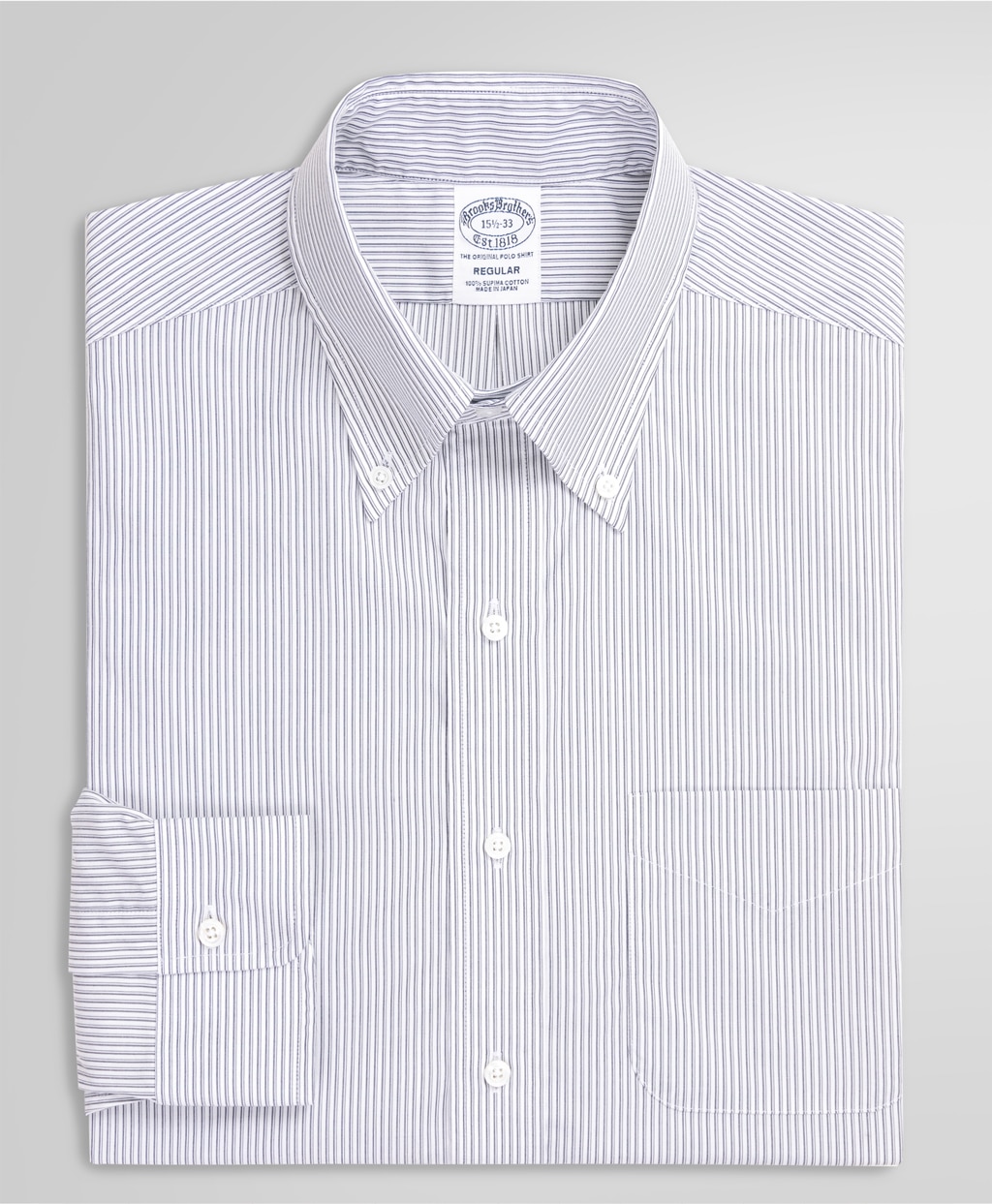 【BD125周年プリント対象メンズドレスシャツ】 スーピマコットン ブロードクロス ダブルストライプ ドレスシャツ Regular Fit3