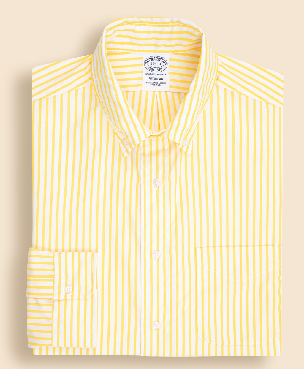 【BD125周年プリント対象メンズドレスシャツ】 スーピマコットン ボールドストライプ ドレスシャツ Regular Fit Made in USA3