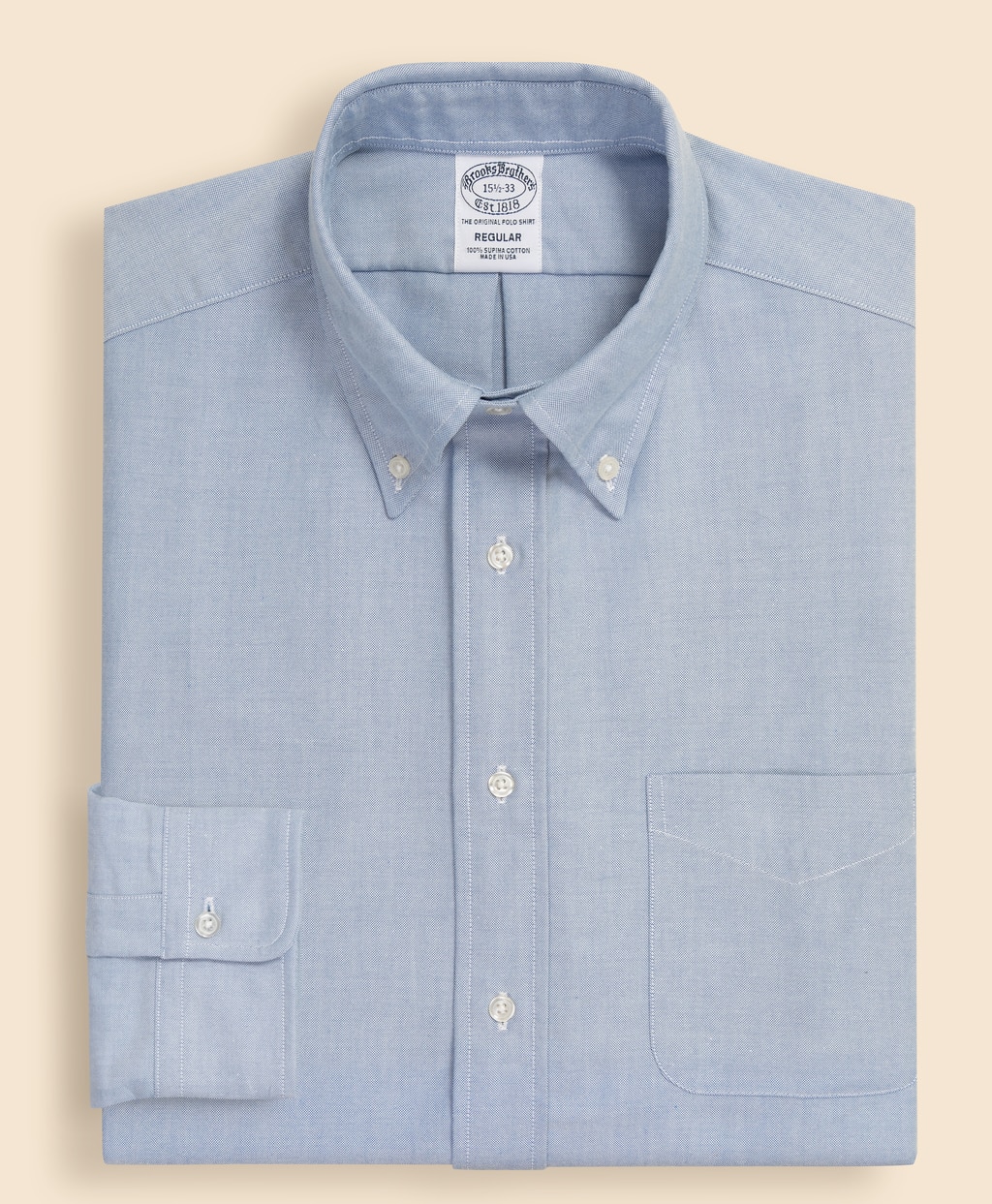【BD125周年プリント対象メンズドレスシャツ】 スーピマコットン オックスフォード ドレスシャツ Regular Fit Made in USA3