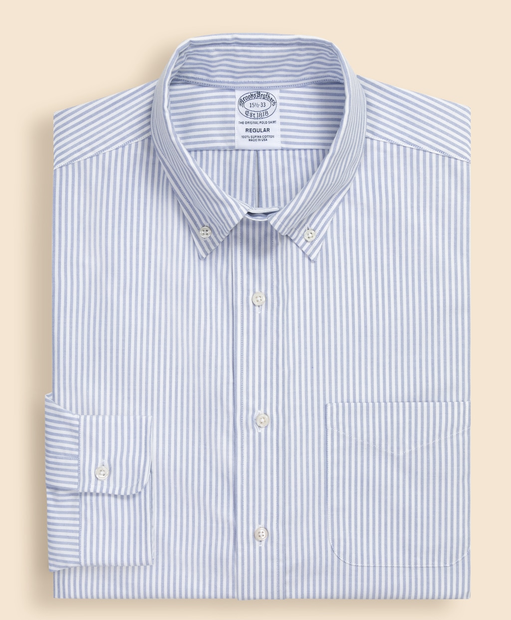 【BD125周年プリント対象メンズドレスシャツ】 スーピマコットン オックスフォード ドレスシャツ Regular Fit Made in USA3