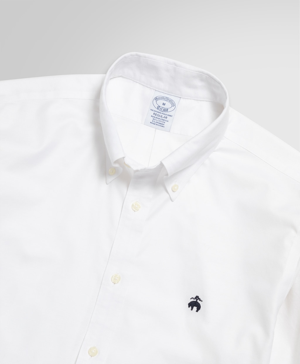 【BD125周年プリント対象GFロゴ入りメンズシャツ】 ノンアイロン ストレッチオックスフォード GFロゴ スポーツシャツ Regular Fit2