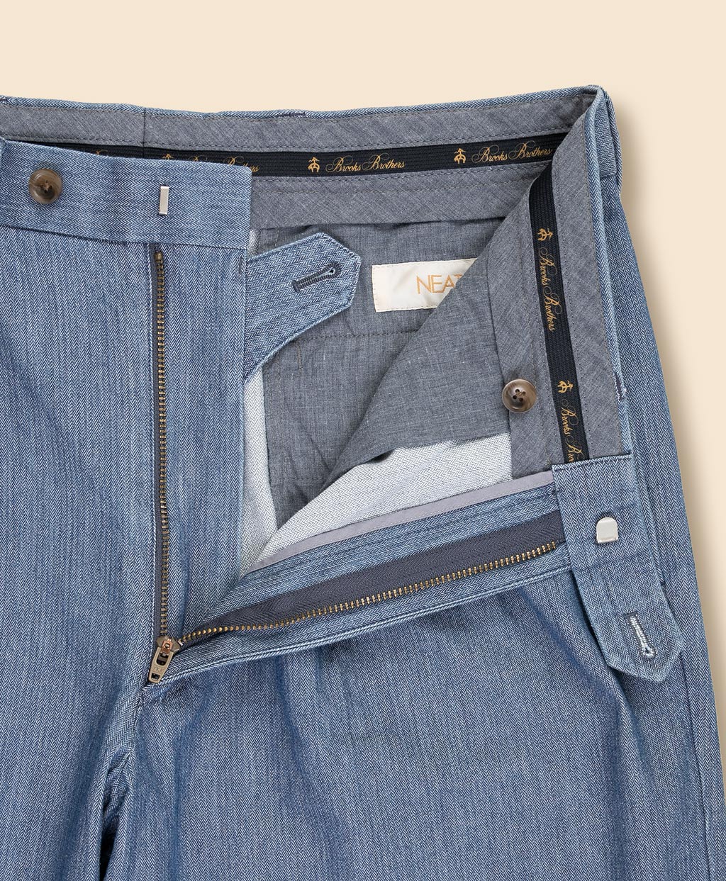 Brooks Brothers×NEAT コットン ヘリンボーンデニム 10inプリー