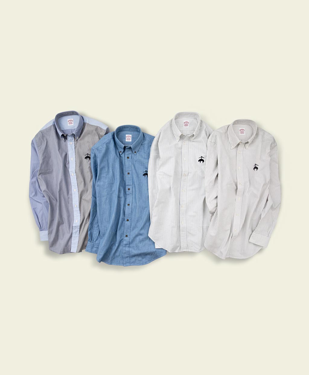 ◆オンラインストア限定◆ コットンオックスフォード ビッグGFロゴ オルタネイトストライプ スポーツシャツ Traditional Fit4