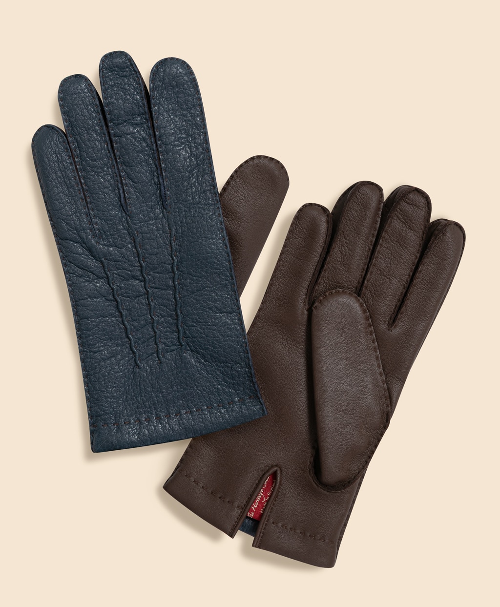 Brooks Brothers × DENTS ペッカリー/シープスキン カシミヤライニング レザーグローブ Made in England1