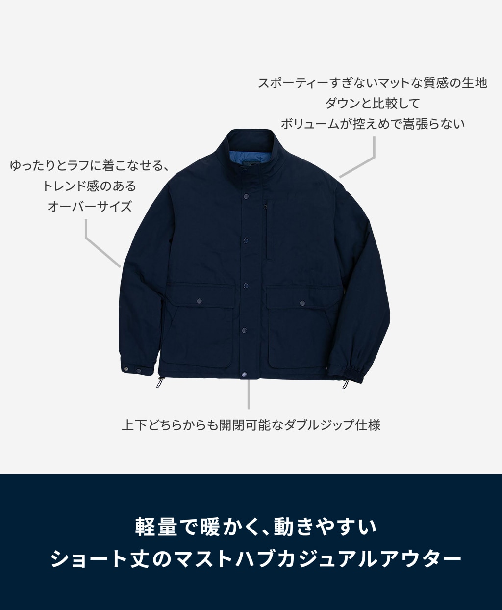 ◆オンラインストア限定◆ ナイロン　ショートパッファー　ジップジャケット7