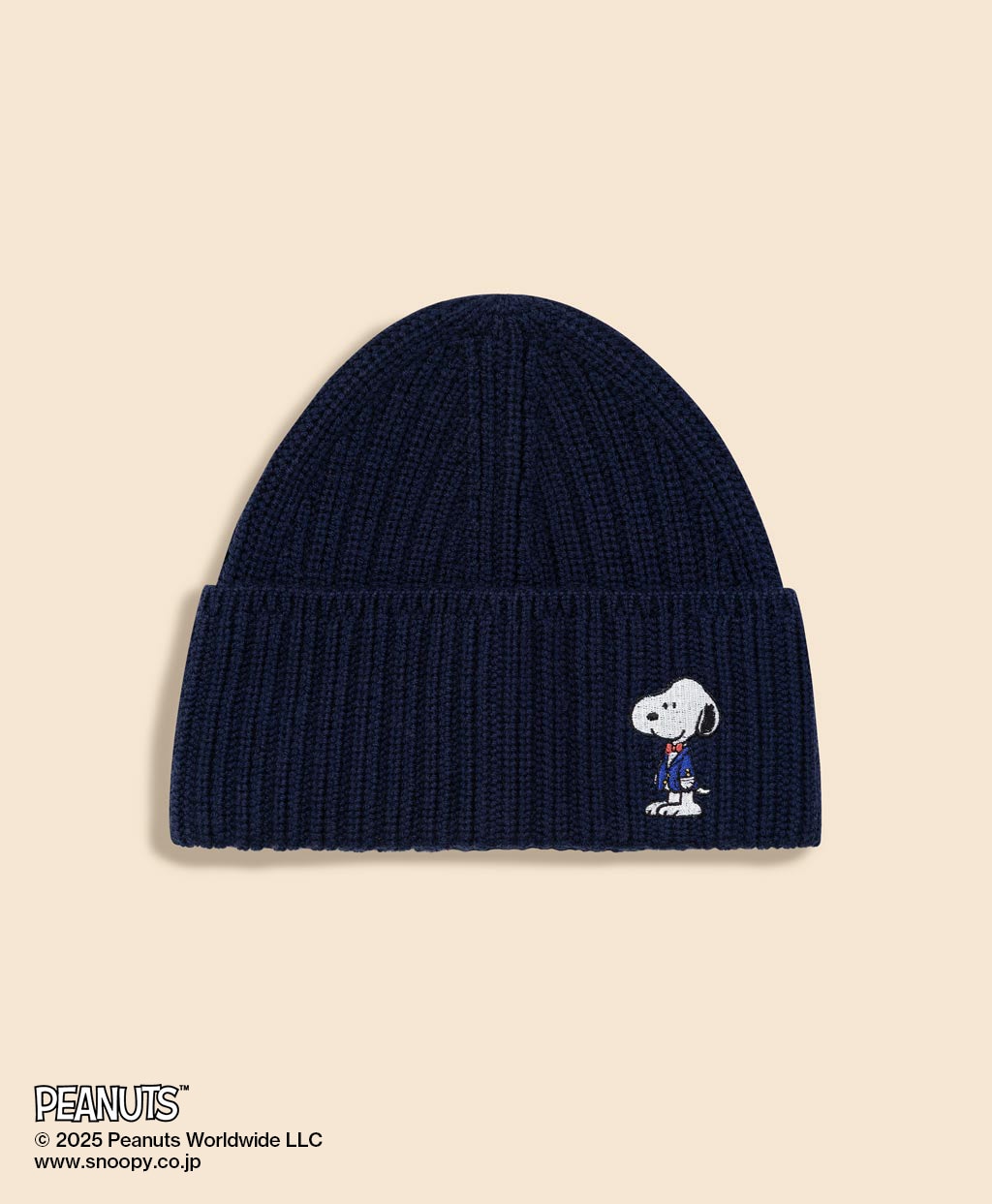 Brooks Brothers × PEANUTS　ウール　スヌーピーエンブロイダリー　リブニットキャップ