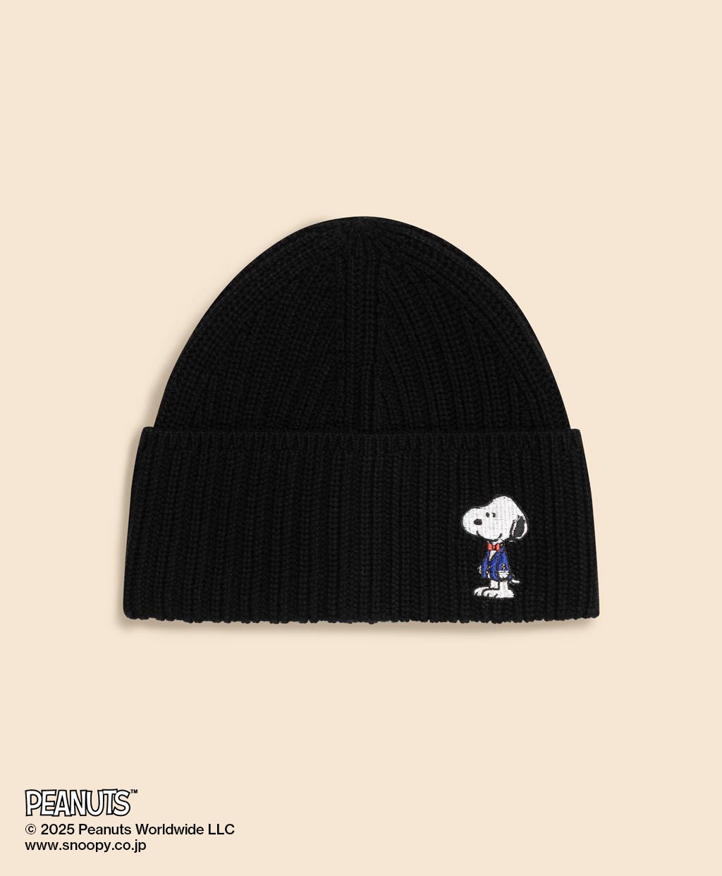 Brooks Brothers × PEANUTS　ウール　スヌーピーエンブロイダリー　リブニットキャップ