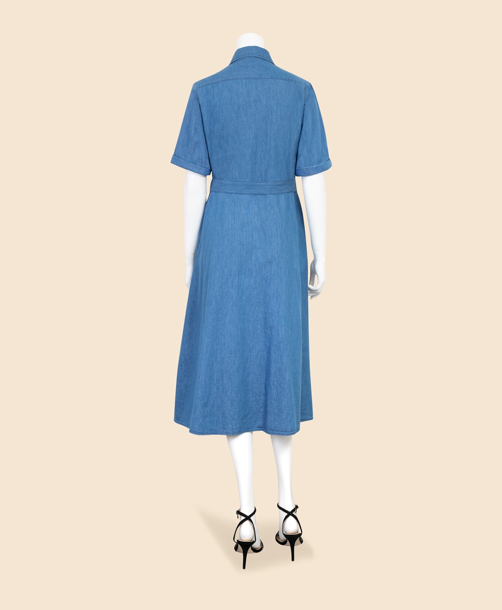 【Double B Collection】 コットン　ライトウェイトデニム　BBロゴ　ショートスリーブシャツドレス3