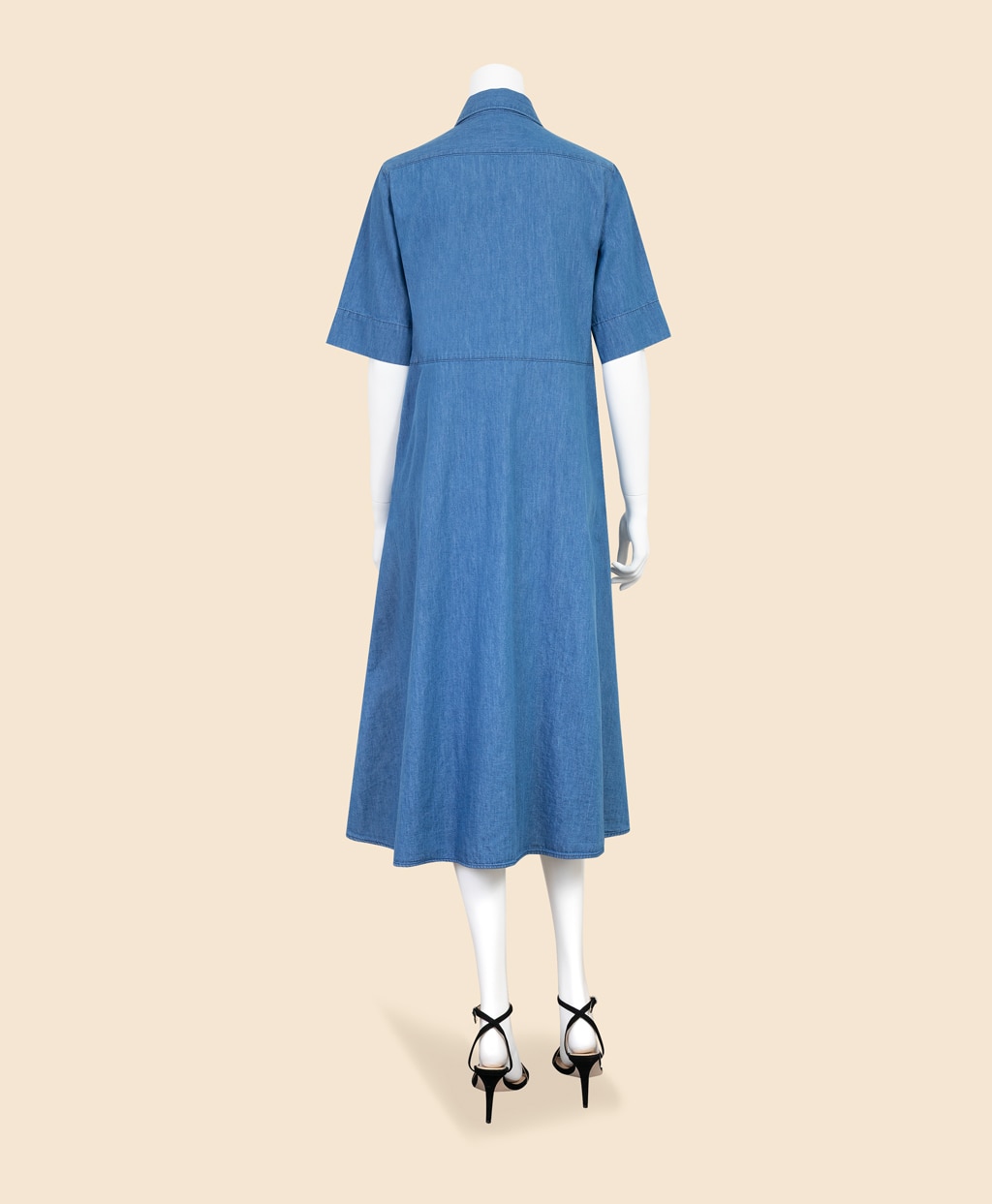 【Double B Collection】 コットン　ライトウェイトデニム　BBロゴ　ショートスリーブシャツドレス5