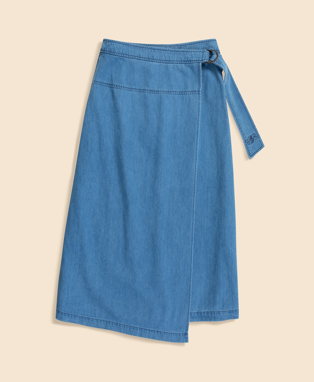 【Double B Collection】 コットン　ライトウェイトデニム　BBロゴ　フェイクラップスカート1