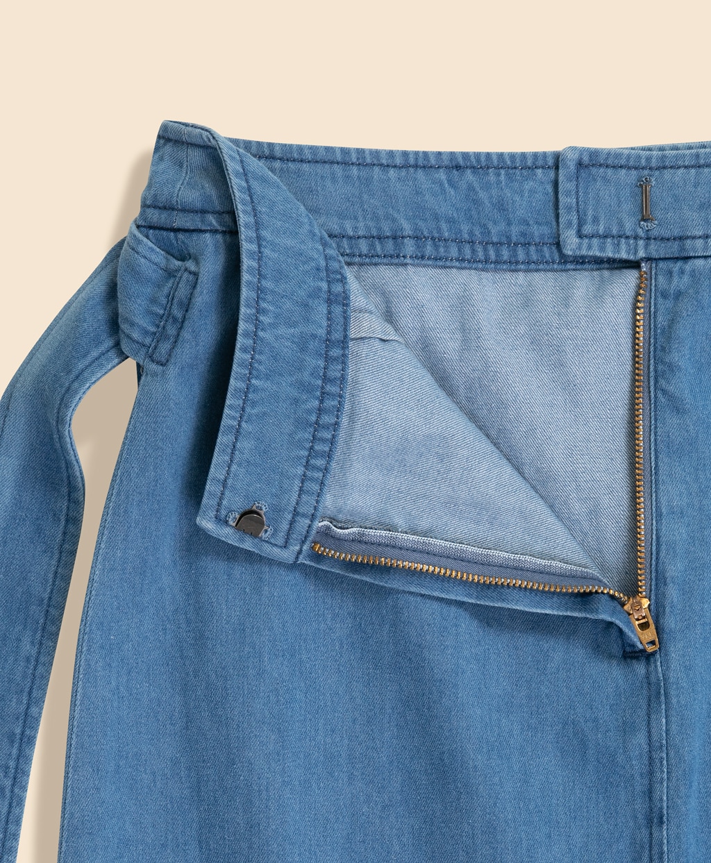 【Double B Collection】 コットン　ライトウェイトデニム　BBロゴ　フェイクラップスカート3