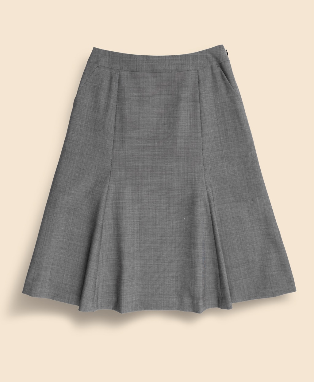 ポリエステル/ウール　ピンヘッド　フレアスカート1
