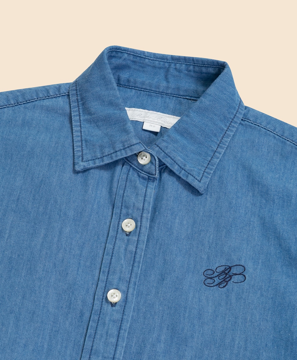 【Double B Collection】 コットン　ライトウェイトデニム　BBロゴ　オーバーサイズシャツ2