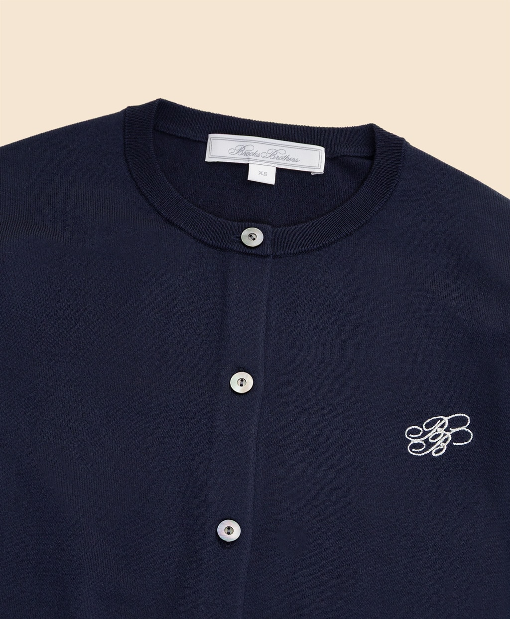 【Double B Collection】 キュプラ/ナイロン　BBロゴ　カーディガン2