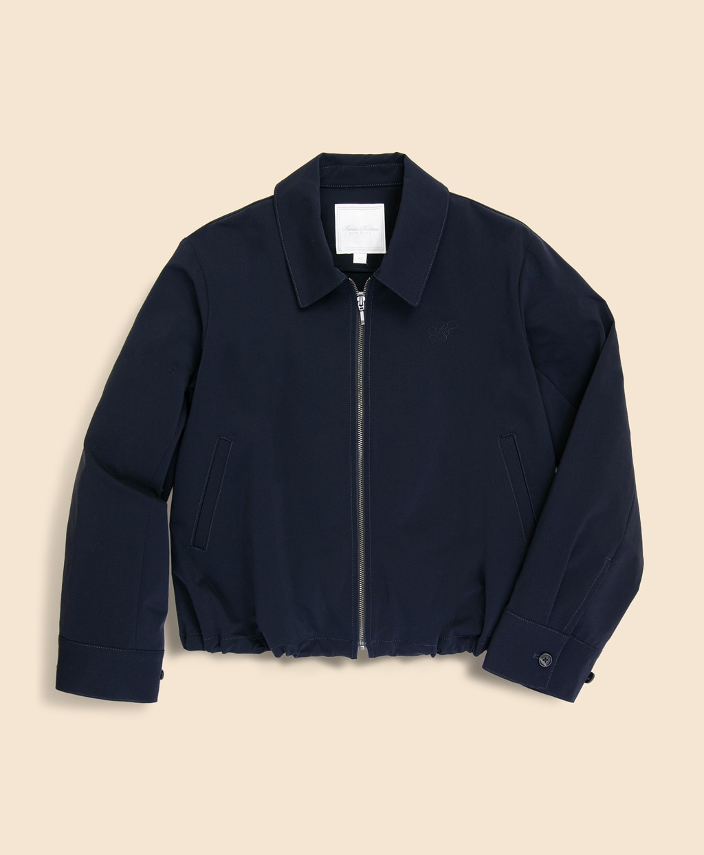 【Double B Collection】ポリエステル　BBロゴ　クロップド　ジップブルゾン1