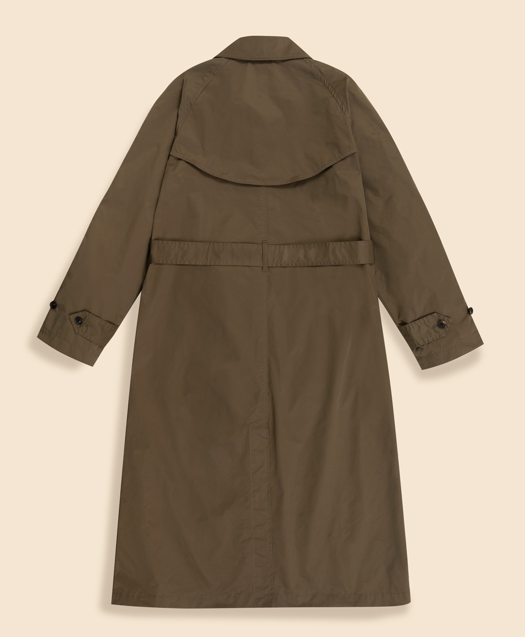 ポリエステル　ハイカウントツイル　パッカブル　ベルテッドロングコート2