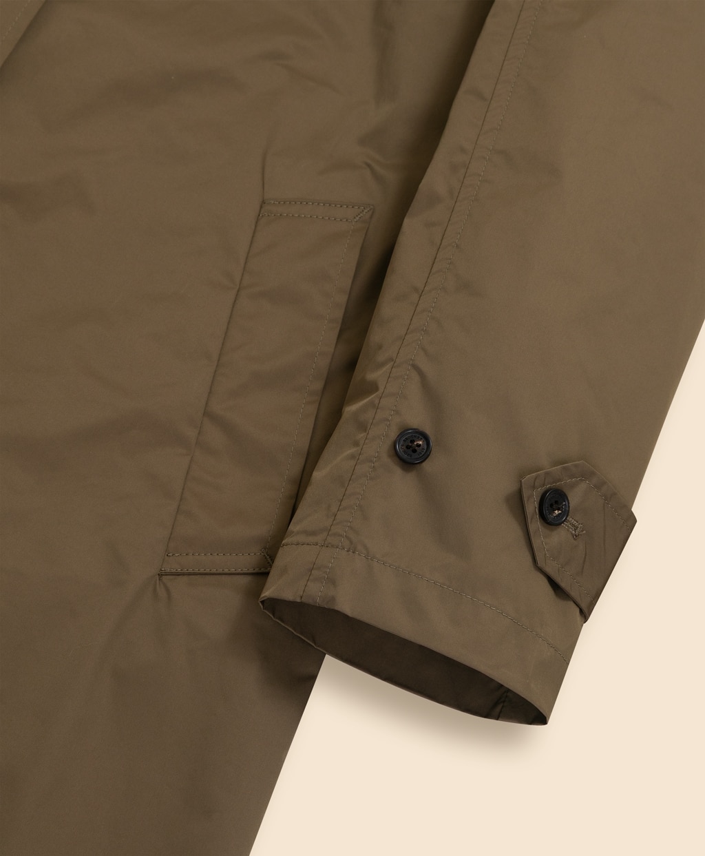 ポリエステル　ハイカウントツイル　パッカブル　ベルテッドロングコート3