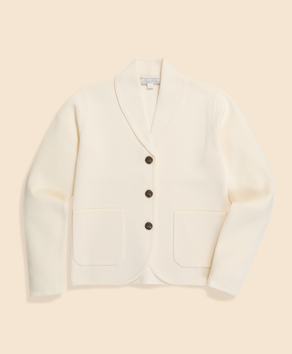 コットン／ポリエステル　ミラノリブ　GFメタルボタン　ニットジャケット1