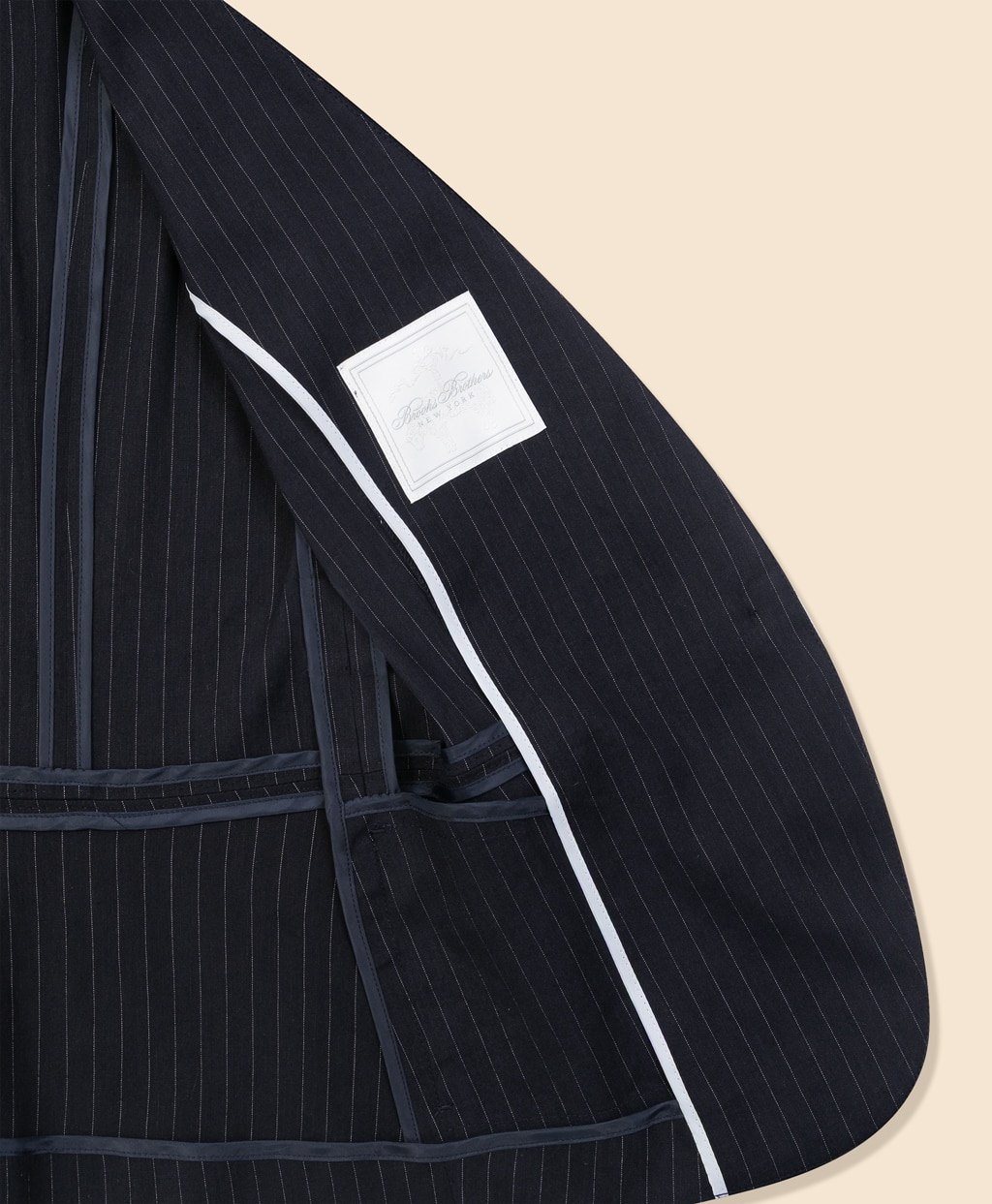 リネンブレンド　ピンストライプ　ノーカラージャケット6