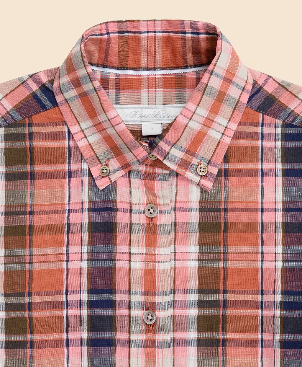 コットン／リネン　マドラスチェック　シャツ2