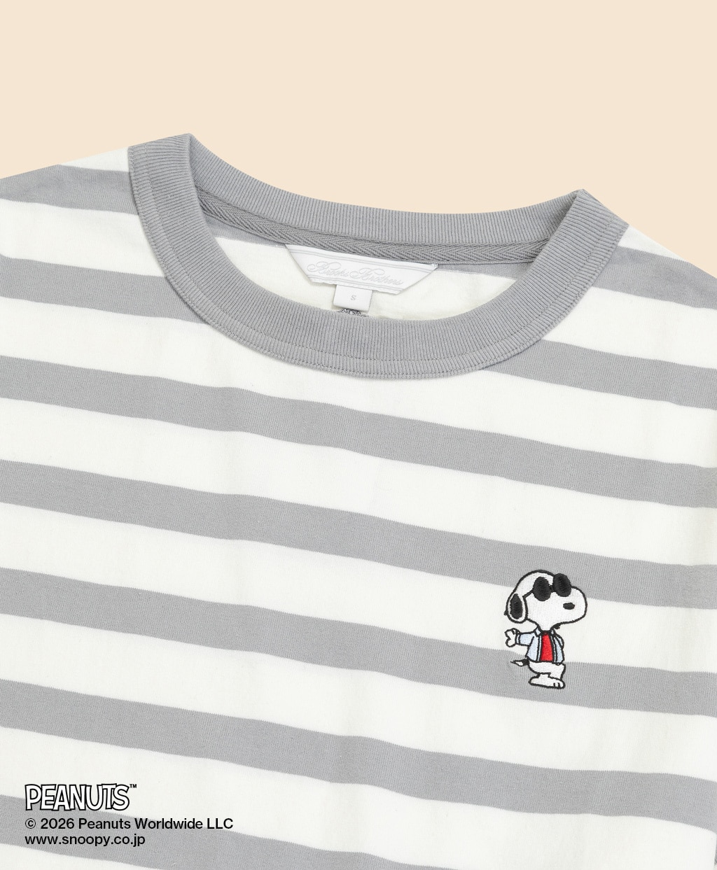 Brooks Brothers × PEANUTS　コットン　スヌーピーエンブロイダリー　マリナーストライプ　Tシャツ2