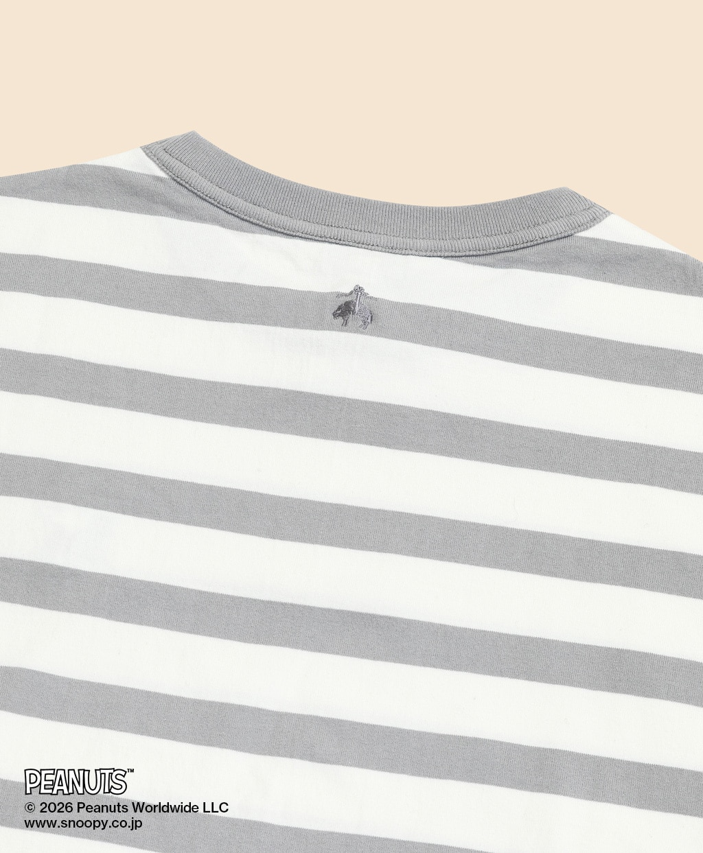 Brooks Brothers × PEANUTS　コットン　スヌーピーエンブロイダリー　マリナーストライプ　Tシャツ3