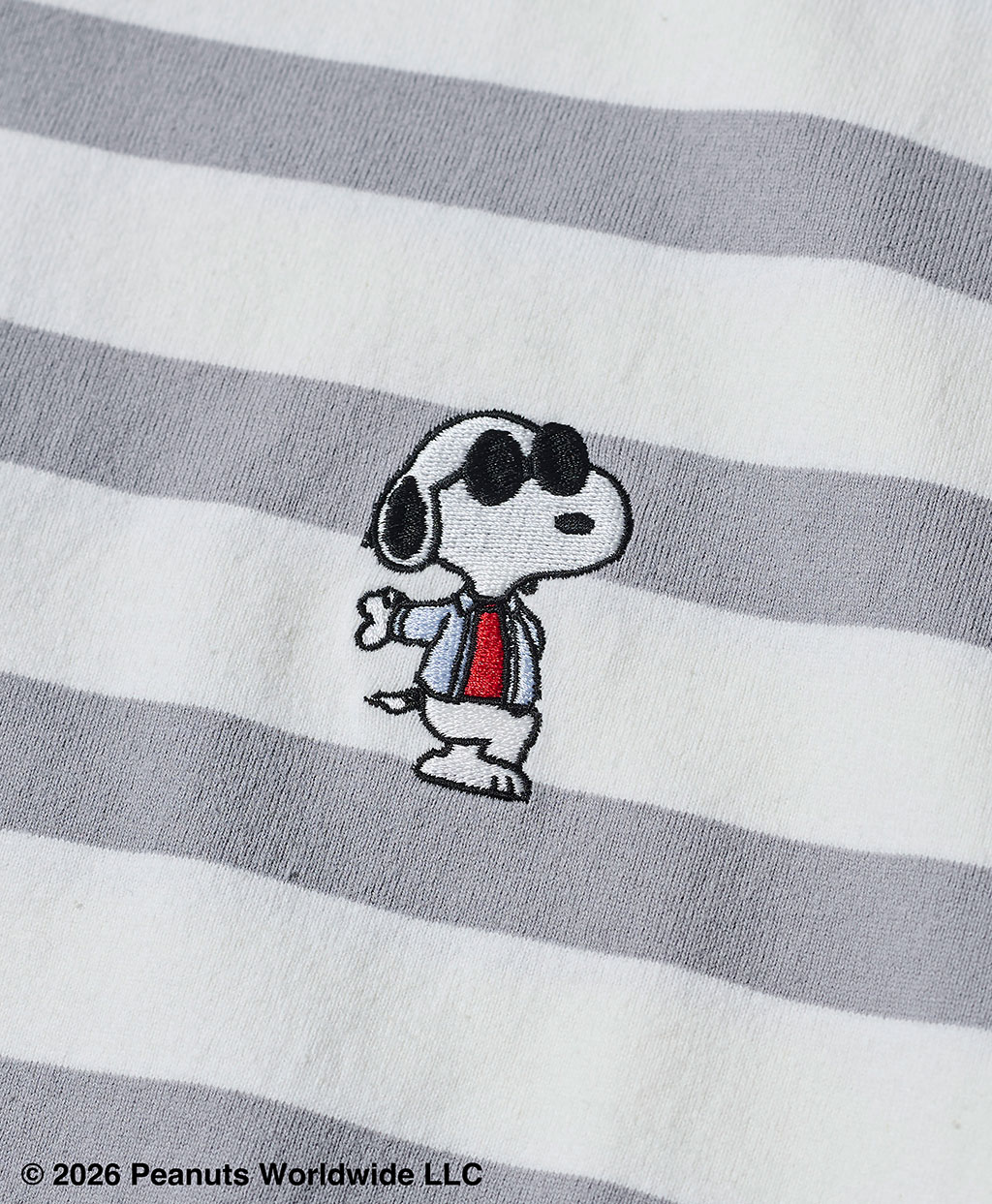 Brooks Brothers × PEANUTS　コットン　スヌーピーエンブロイダリー　マリナーストライプ　Tシャツ4