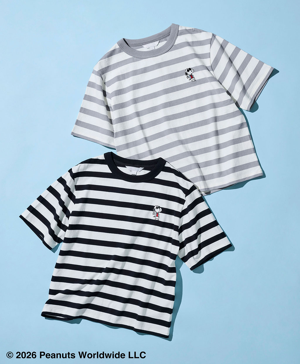 Brooks Brothers × PEANUTS　コットン　スヌーピーエンブロイダリー　マリナーストライプ　Tシャツ5