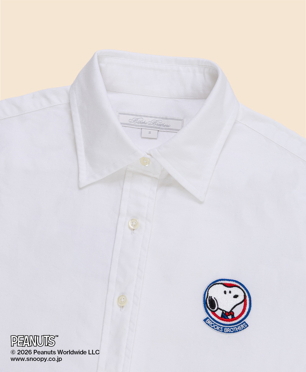 Brooks Brothers × PEANUTS　オックスフォード　スヌーピーエンブレム　クロップドシャツ2