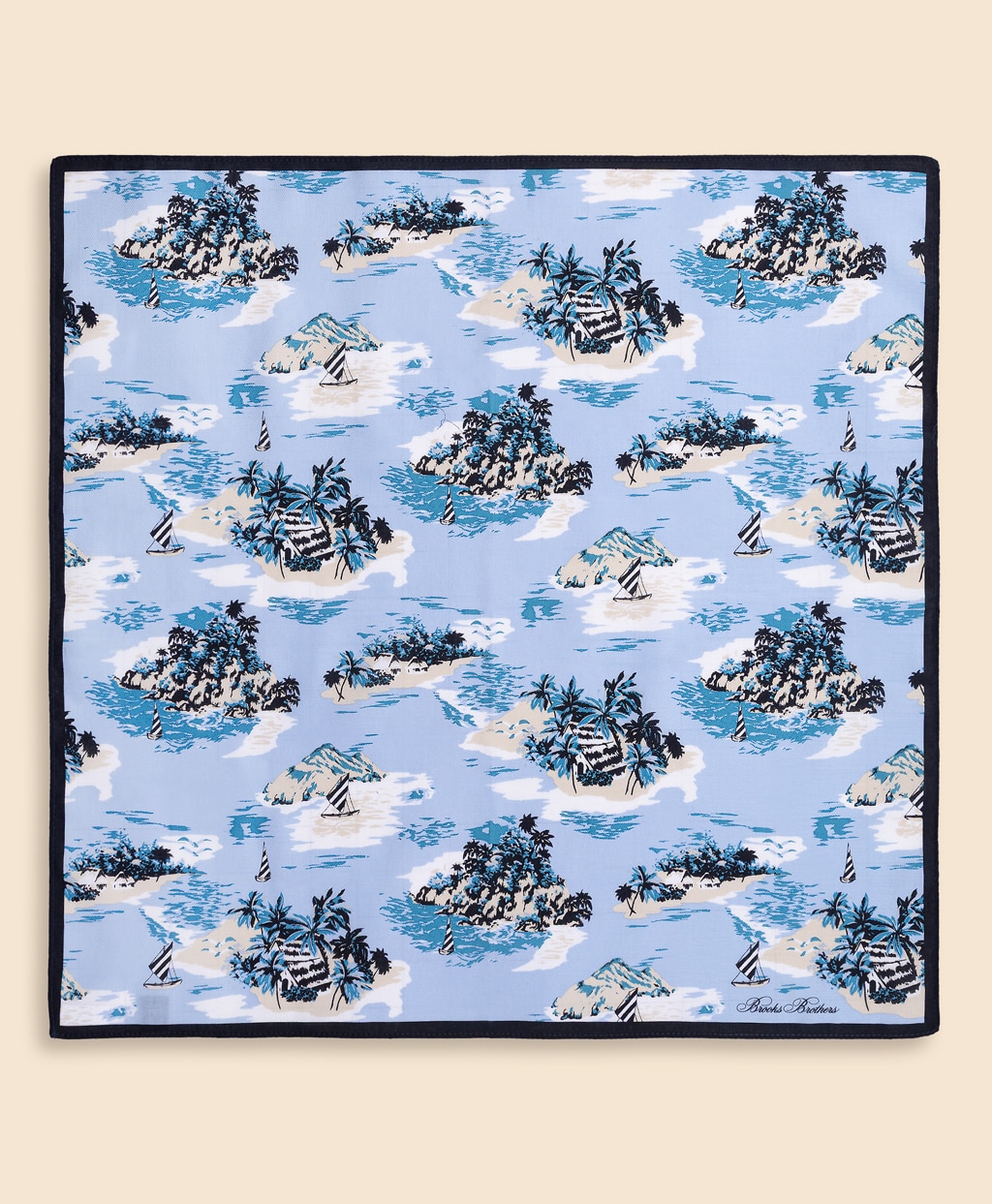 コットン　アイランドプリント　ハンカチ2