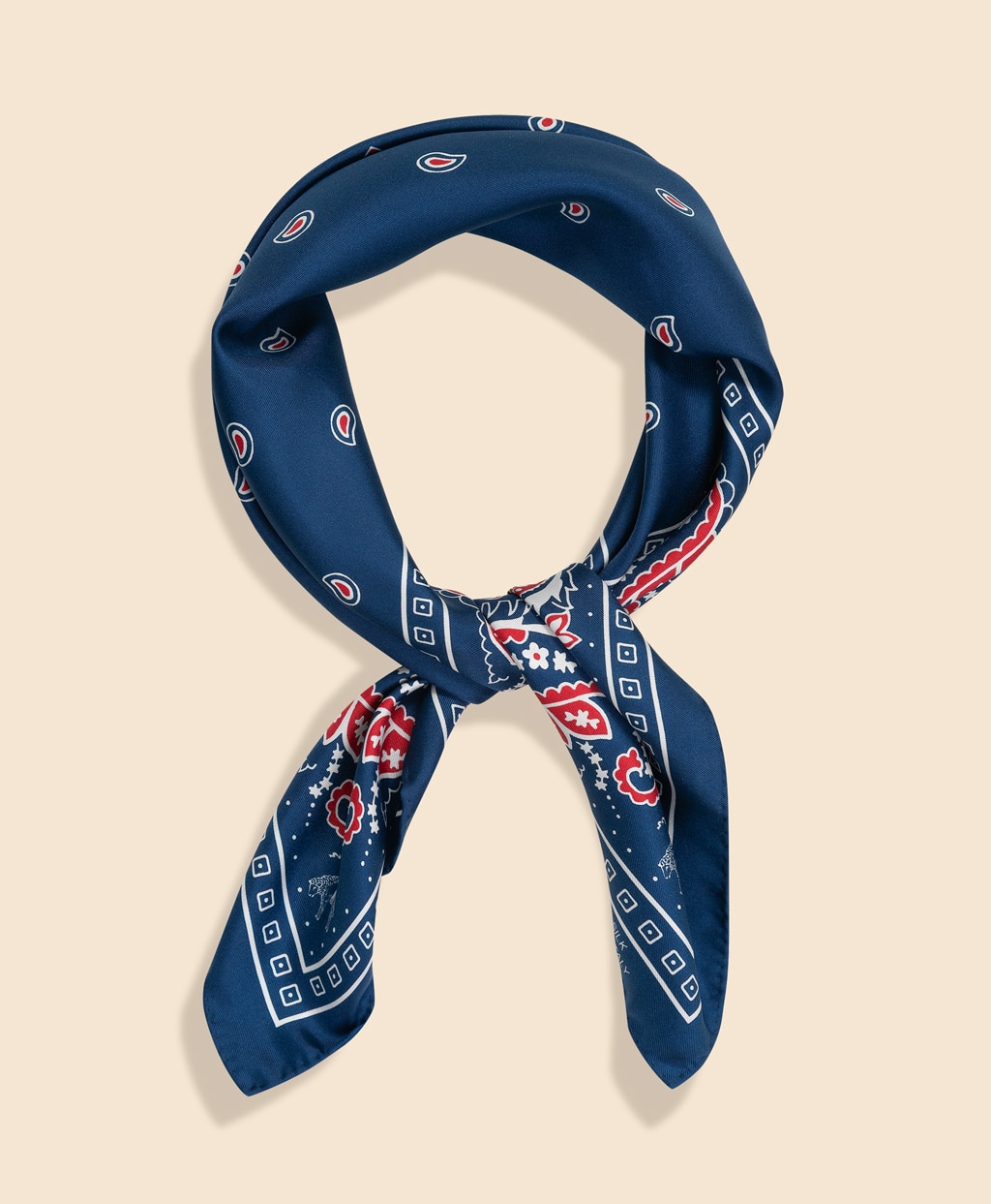 シルク　バンダナプリント　スカーフ2