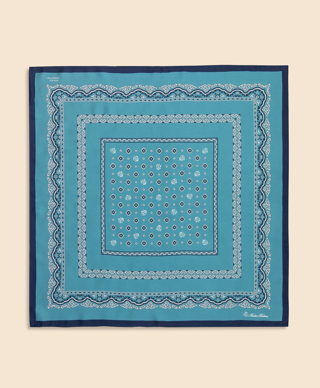 シルク　ペイズリープリント　スカーフ1