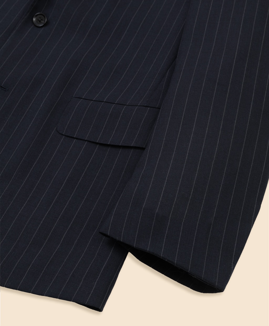 リプロダクト　ウール　ハイツイスト　ピンストライプ　段返り３釦　No.1サックスーツ　Made by RING JACKET4