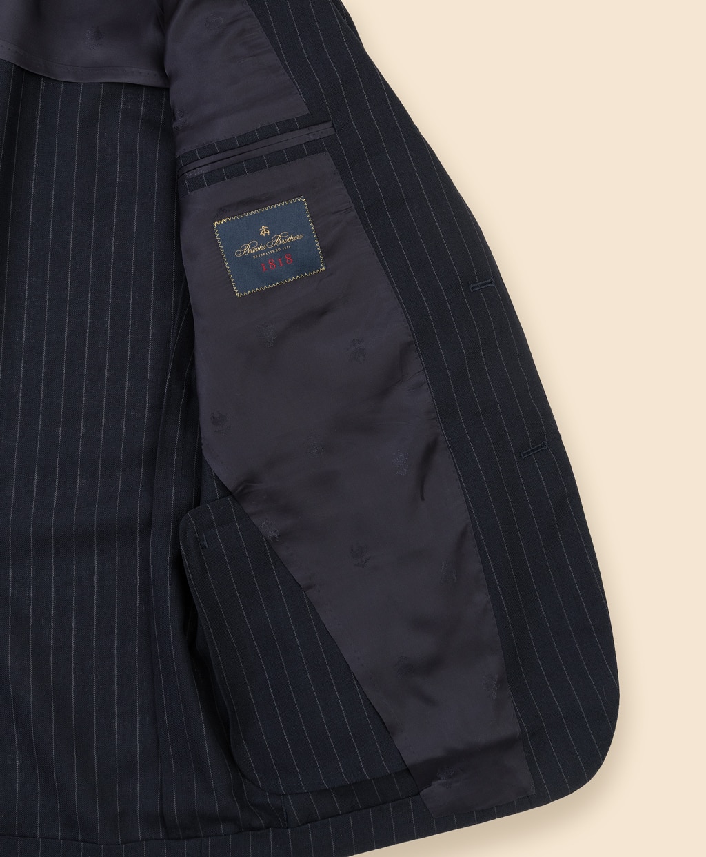 リプロダクト　ウール　ハイツイスト　ピンストライプ　段返り３釦　No.1サックスーツ　Made by RING JACKET7