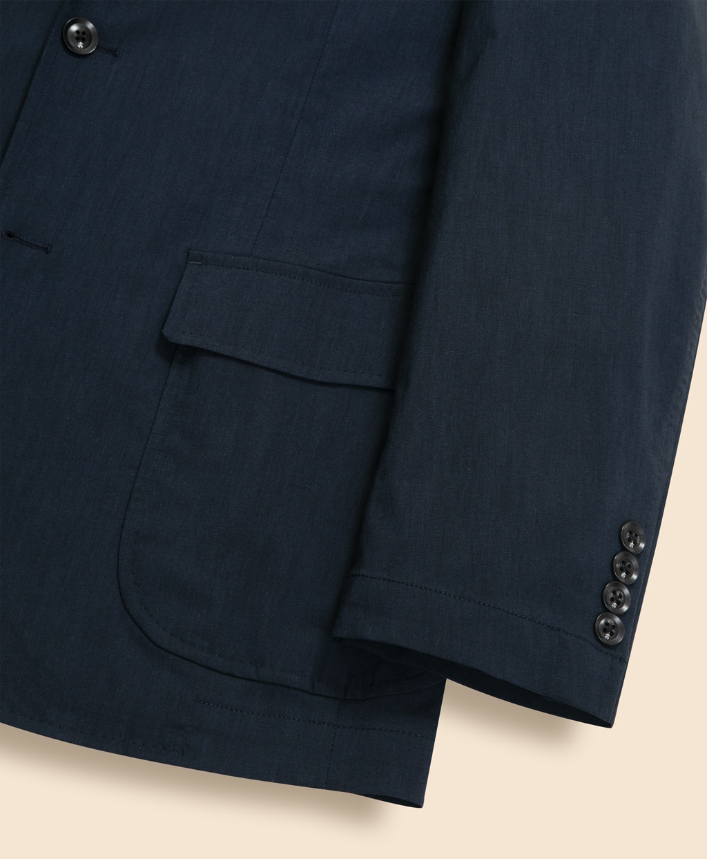 コットンブレンド　ウォッシャブル　段返り３釦アンコンジャケット　TOKYO model3