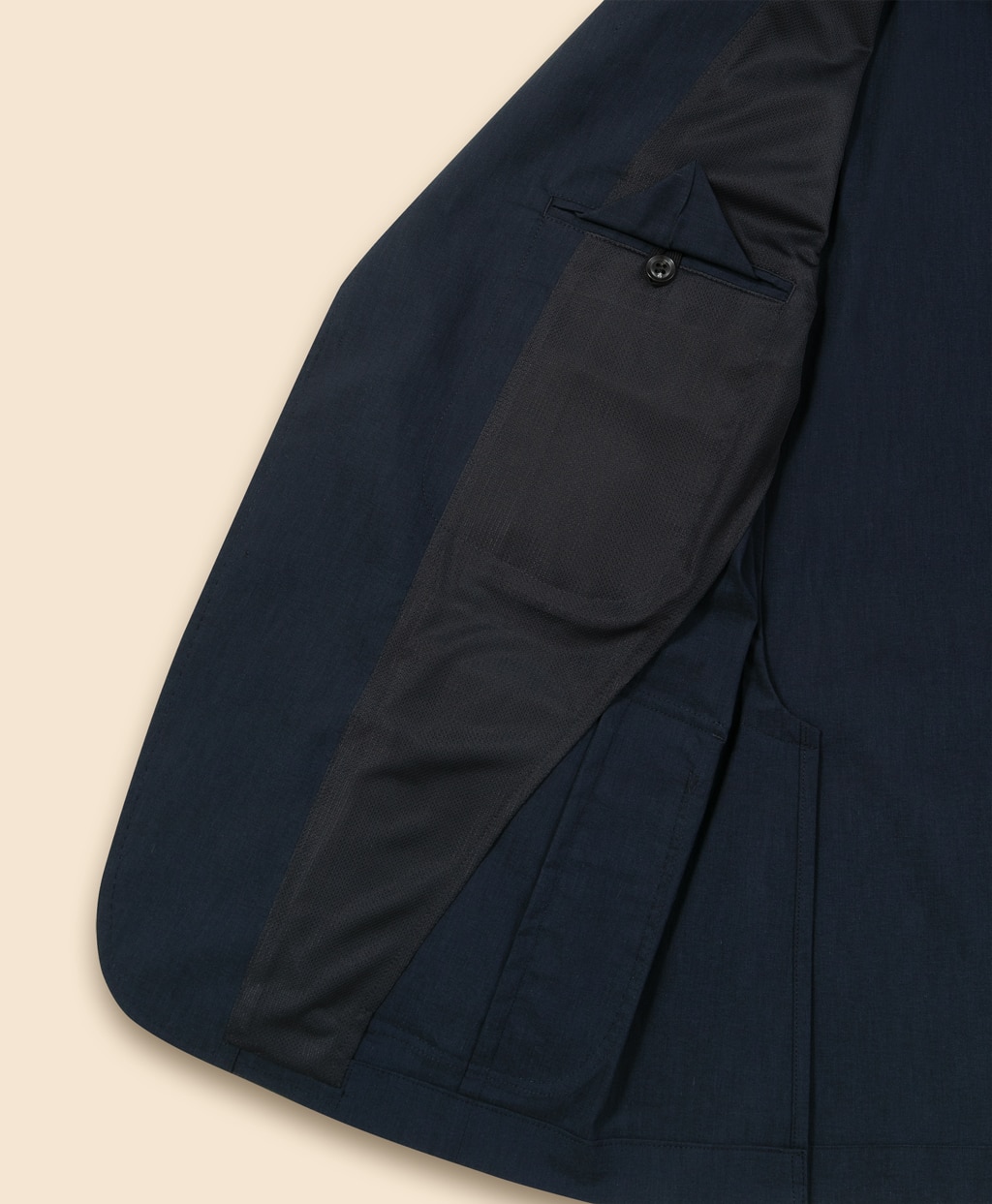 コットンブレンド　ウォッシャブル　段返り３釦アンコンジャケット　TOKYO model5