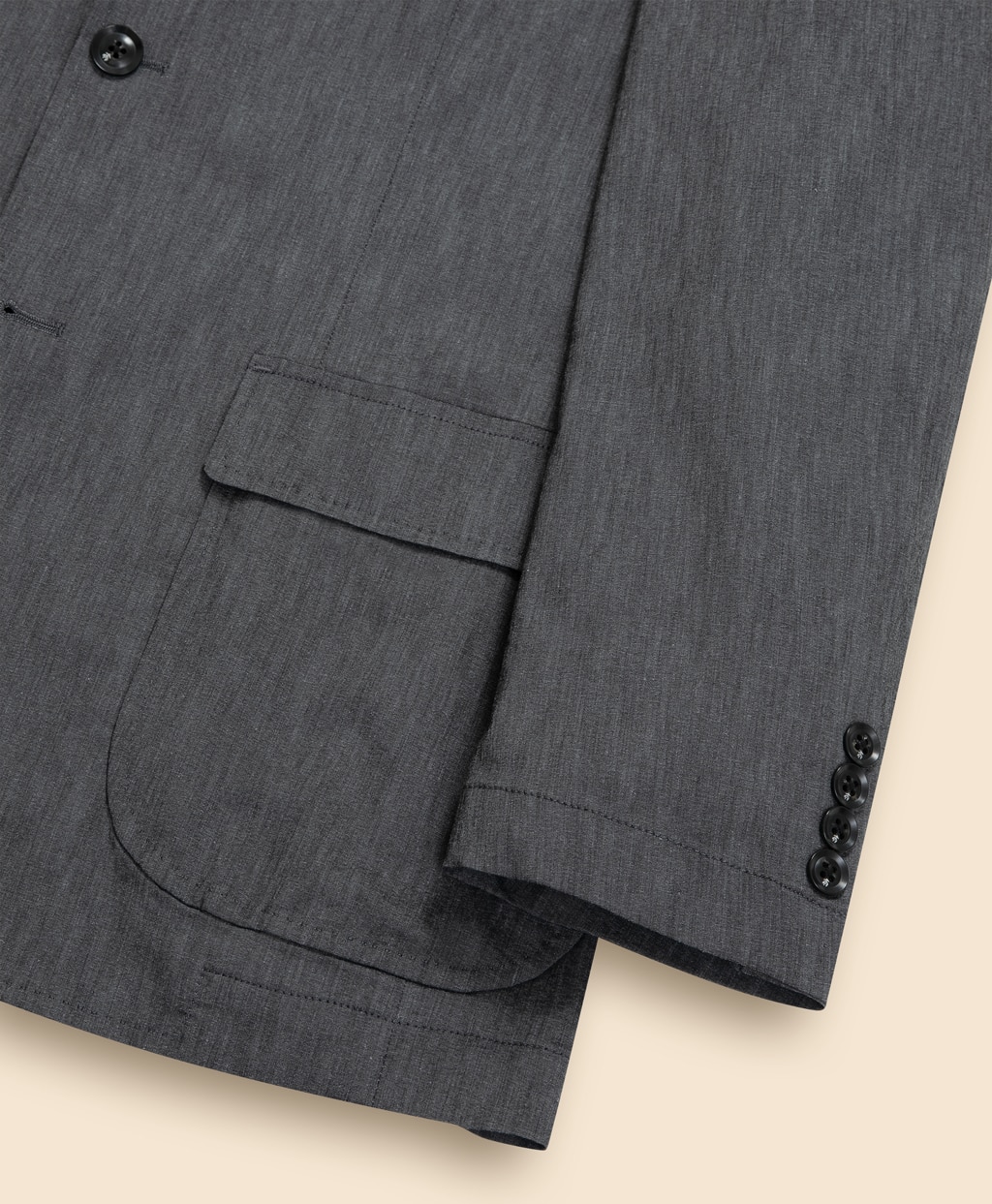 コットンブレンド　ウォッシャブル　段返り３釦アンコンジャケット　TOKYO model3