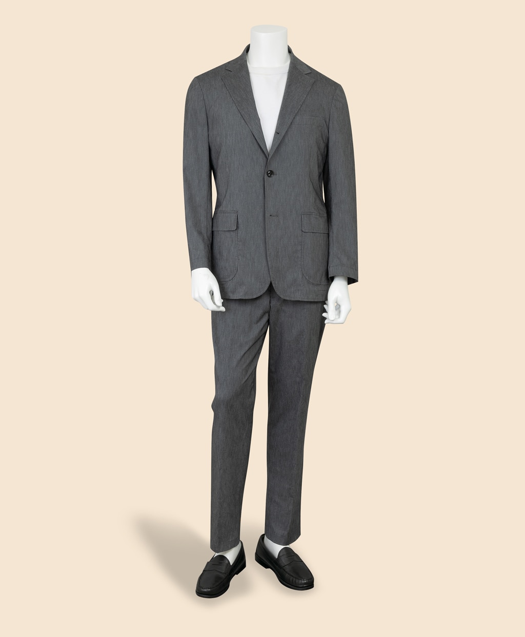 コットンブレンド　ウォッシャブル　プレーンフロント　トラウザーズ　TOKYO model5