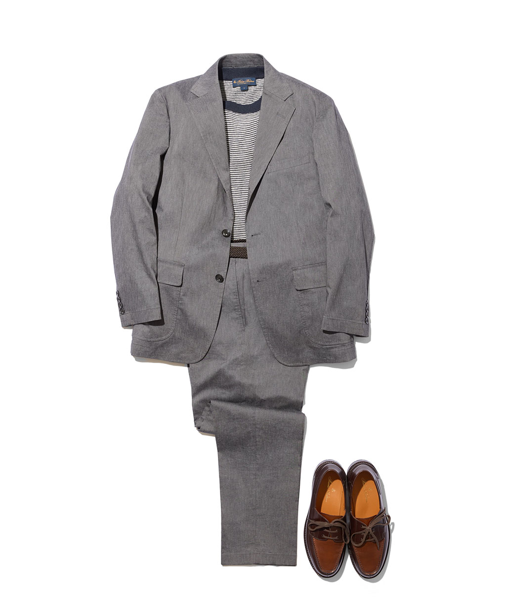 コットンブレンド　ウォッシャブル　プレーンフロント　トラウザーズ　TOKYO model6