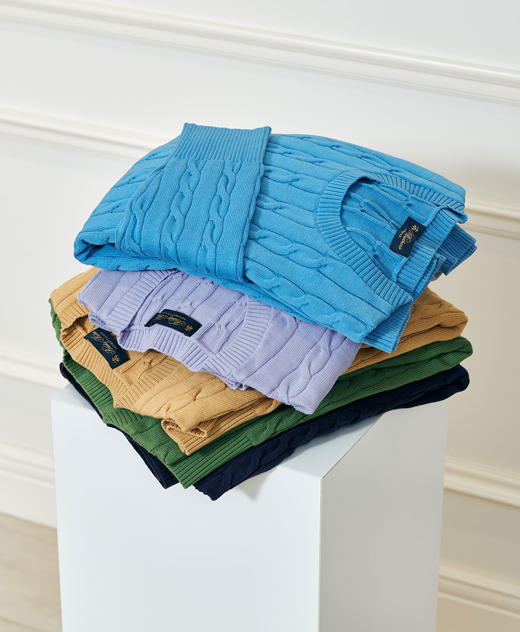 スーピマコットン　ケーブル　クルーネックセーター3