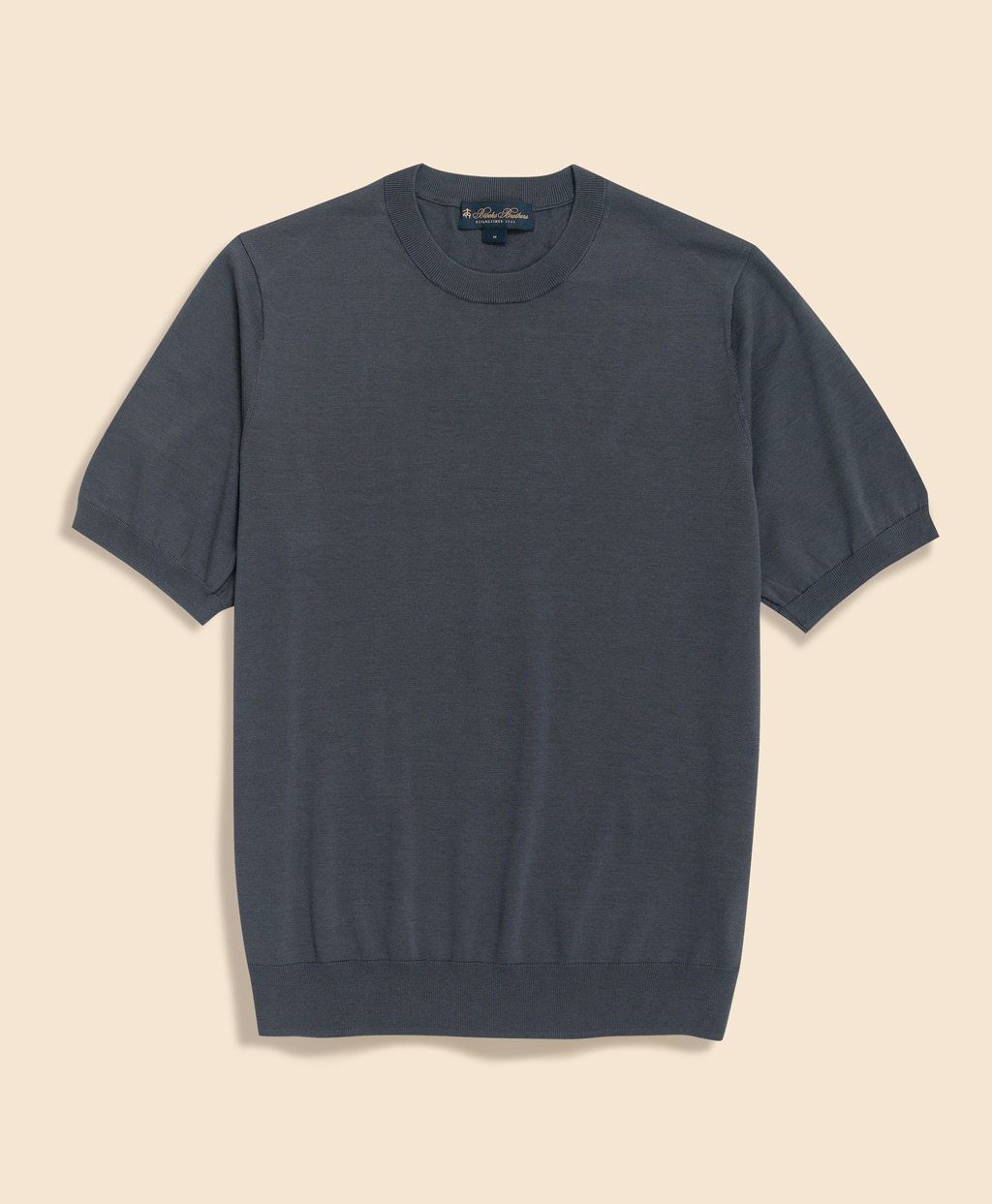 コットン／シルク　クルーネック　ショートスリーブセーター1