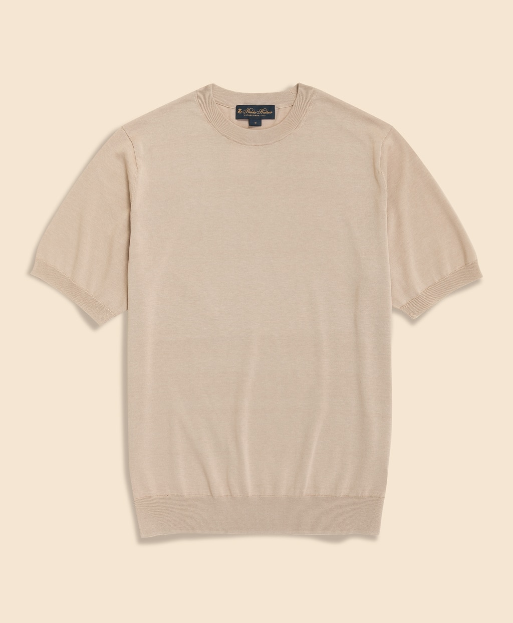 コットン／シルク　クルーネック　ショートスリーブセーター1