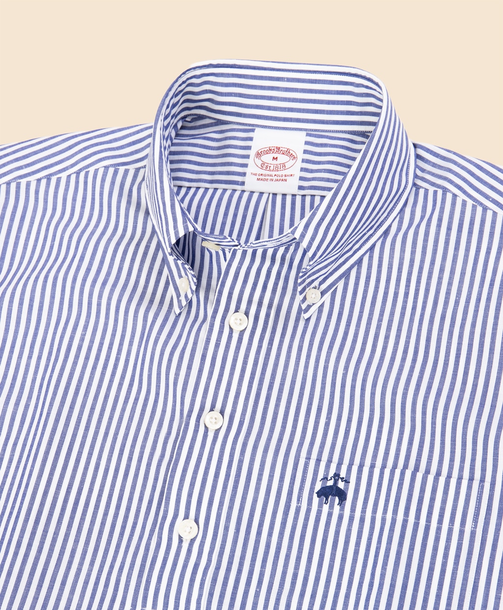 コットン／リネン　GFロゴ　ストライプ　ショートスリーブ　プルオーバーシャツ2