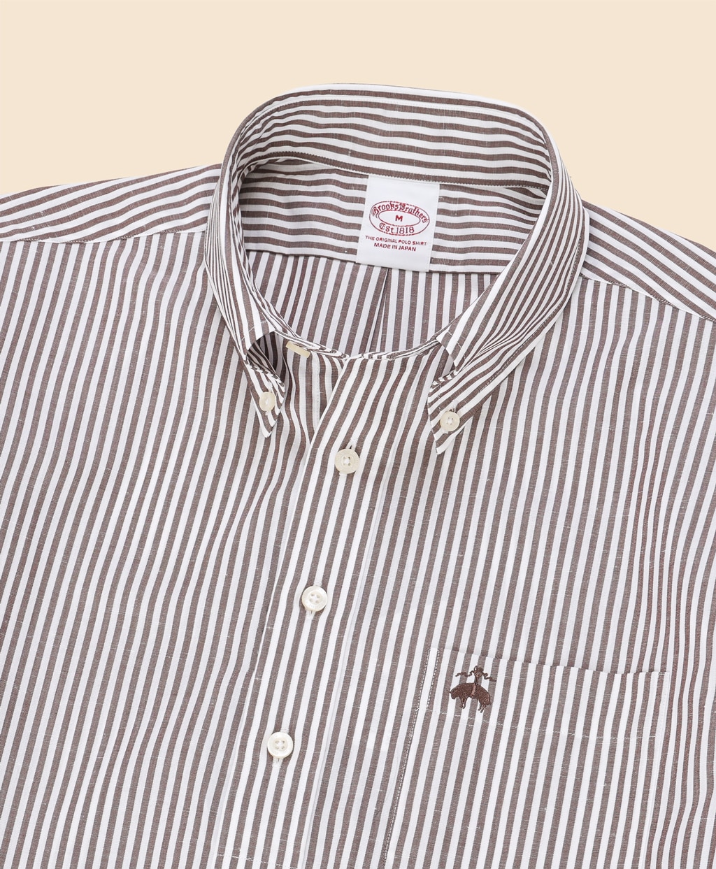 コットン／リネン　GFロゴ　ストライプ　ショートスリーブ　プルオーバーシャツ2