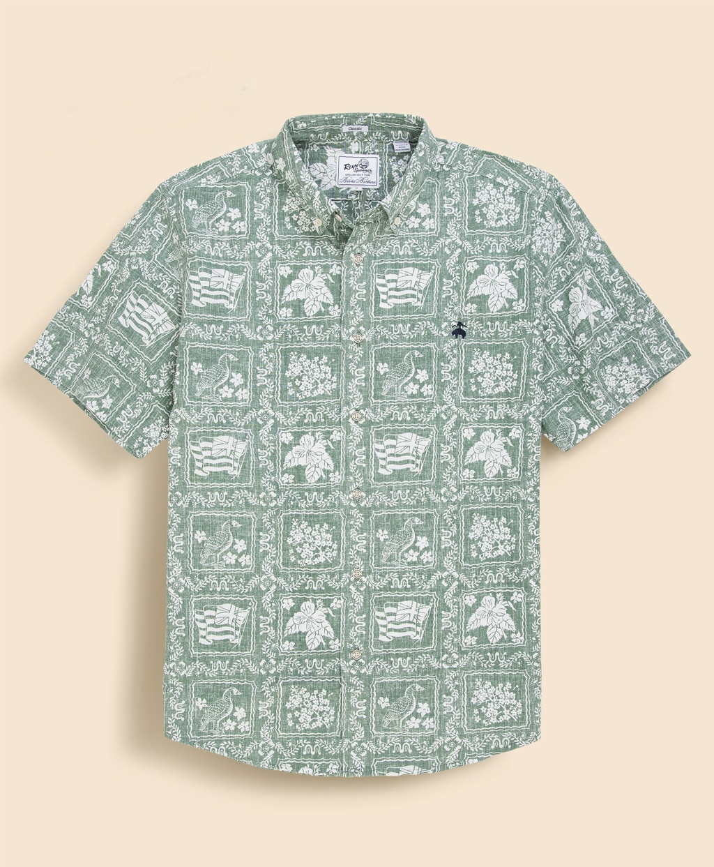 Brooks Brothers×Reyn Spooner　コットン／ポリエステル　ボタンダウン　アロハシャツ1