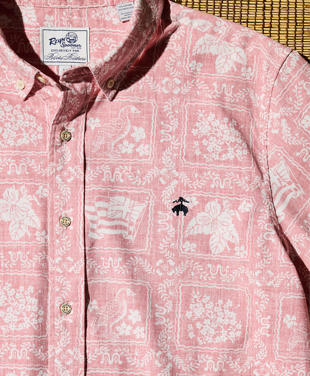 Brooks Brothers×Reyn Spooner　コットン／ポリエステル　ボタンダウン　アロハシャツ5