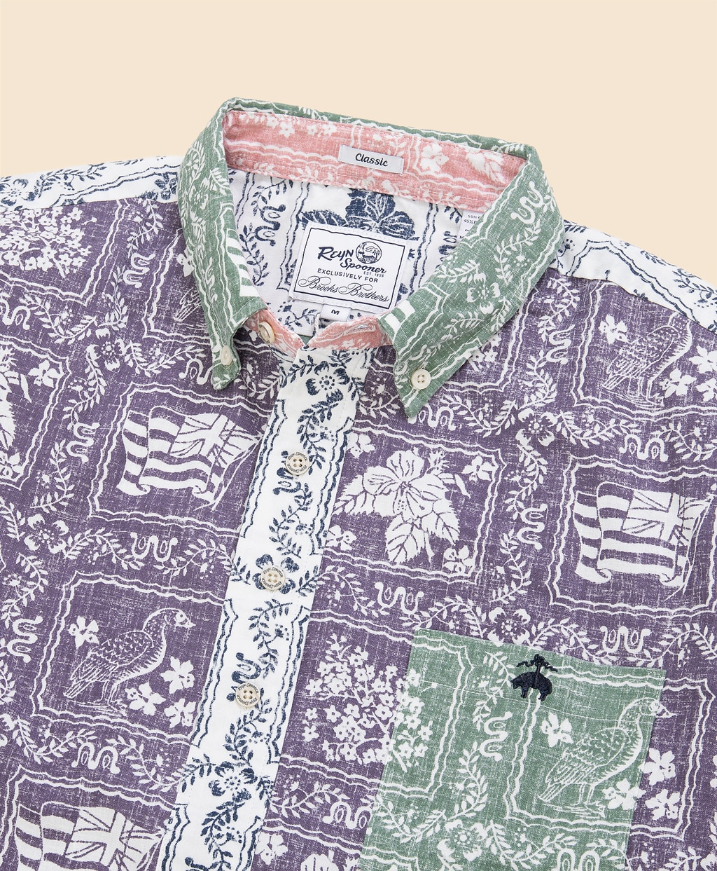 Brooks Brothers×Reyn Spooner　コットン／ポリエステル　プルオーバー　ファン　アロハシャツ2