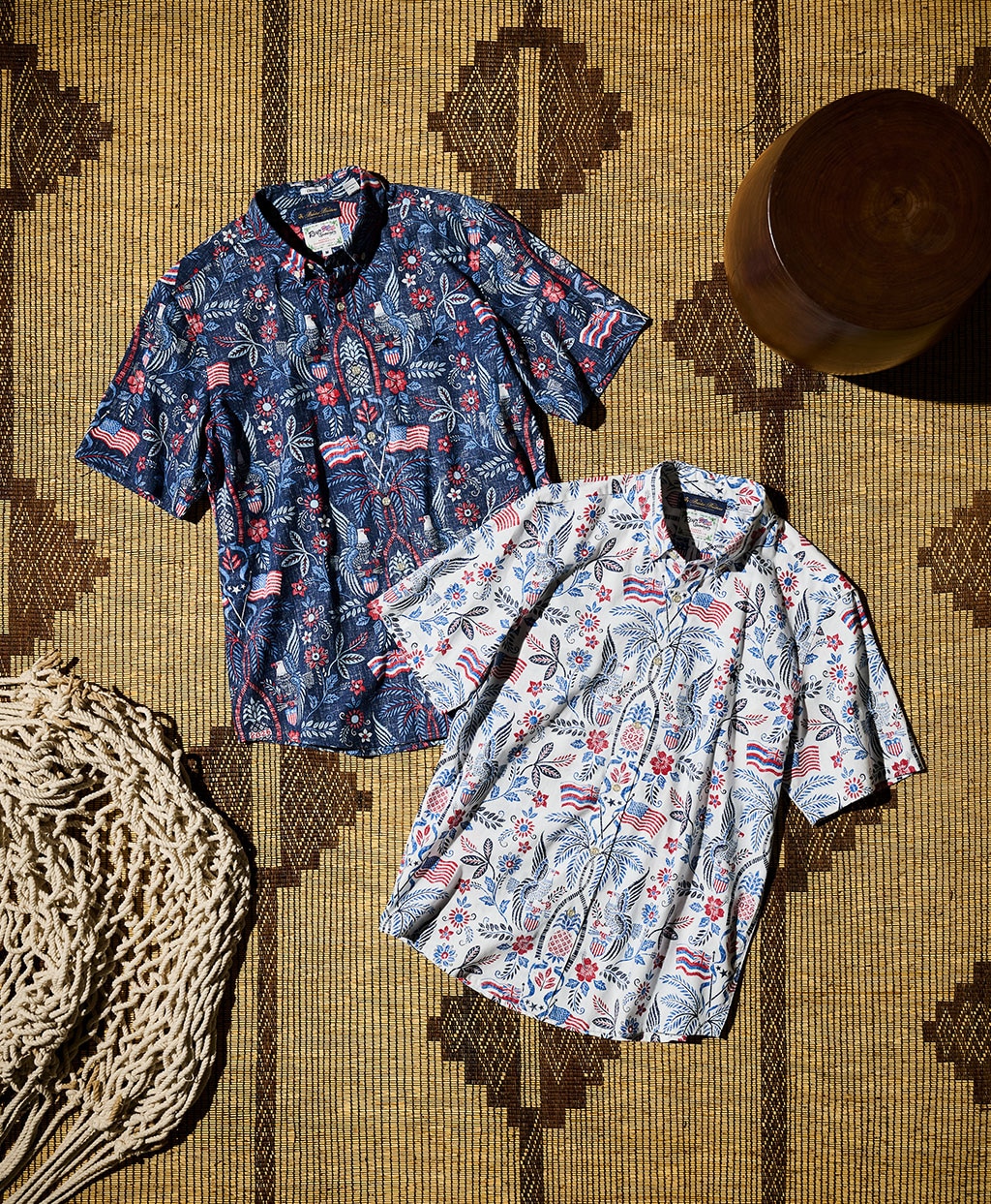 【アメリカ建国250th記念】 Brooks Brothers × Reyn Spooner　コットン／ポリエステル　ボタンダウン　アロハシャツ5